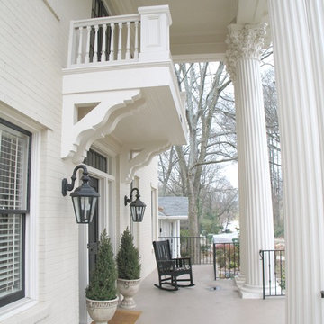 Balcony Cantilevered over Entry Door under Front Porch
