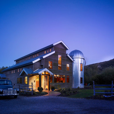 Country wood exterior home photo in Salt Lake City