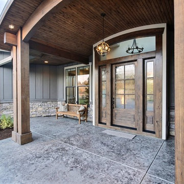 Barrel Vaulted Covered Timber-Framed Entry : The Cadence : 2018 Parade of Homes