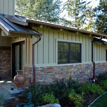 Bay Area Outdoor Living Areas: Pool House, Stone Masonry Fireplace