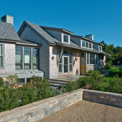 Coastal wood exterior home idea in Boston