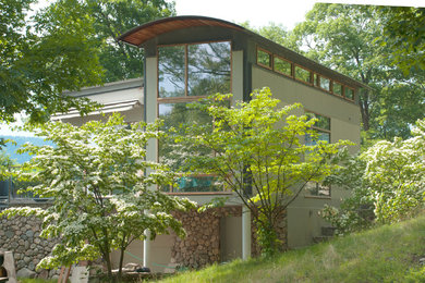 Small contemporary exterior home idea in New York