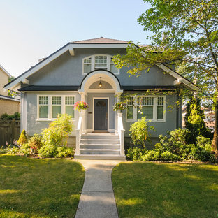 75 Beautiful Stucco Exterior Home with a Clipped Gable Roof Pictures ...