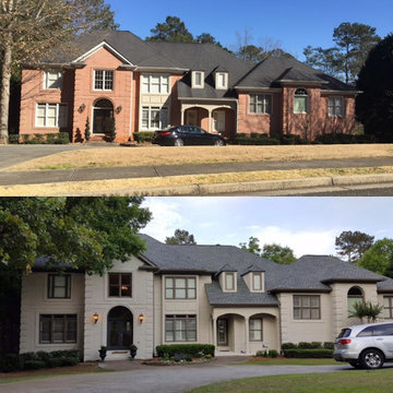 Before & After Painted Brick Exterior