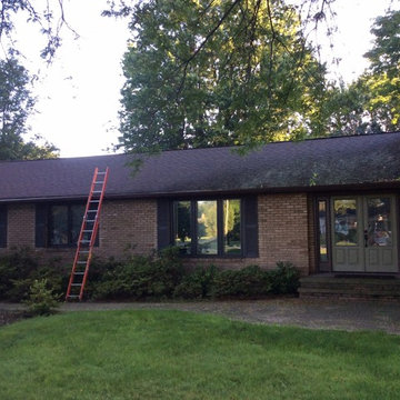 Before Landmark Pro Burnt Sienna and new 6 Inch Royal Brown Gutters