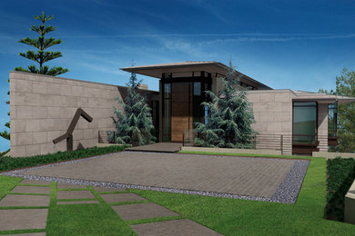 This is an example of a contemporary house exterior in Orange County.