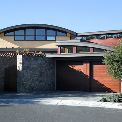 Inspiration for a contemporary mixed siding exterior home remodel in San Francisco