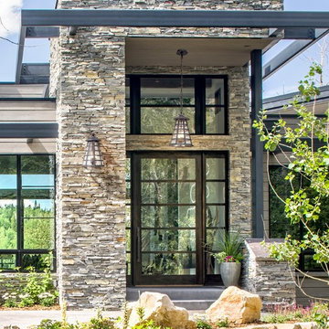 Benjamin, Outdoor Pendant and Wall Sconce in Entryway