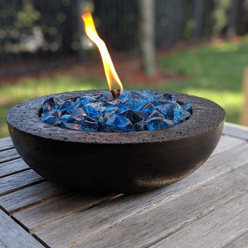 Black Concrete Tabletop Fire Pit