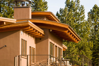 Rustic exterior home idea in Portland
