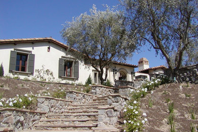 Mediterranean exterior home idea in Orange County