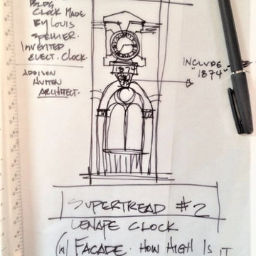 Bluestone Bench- concept sketch : Lenapi Hall Clock