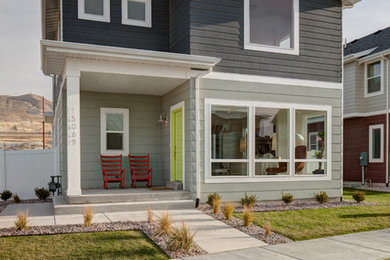 Inspiration for a transitional exterior home remodel in Salt Lake City