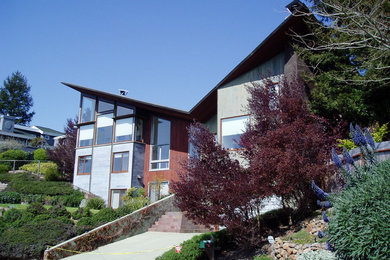 Example of a trendy two-story exterior home design in San Francisco