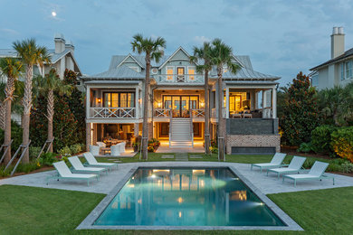 Example of a beach style exterior home design in Charleston