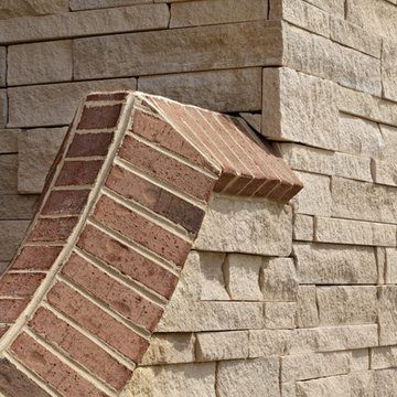 Briarwood Brick & ARRIS-stack Thin Stone Home - South Carolina