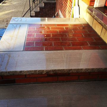 Brick Front with Custom Brick and Stone Steps