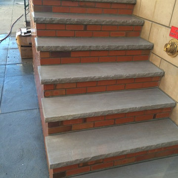 Brick Front with Custom Brick and Stone Steps