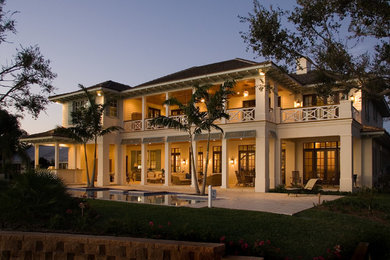 Inspiration for a traditional house exterior in Miami.
