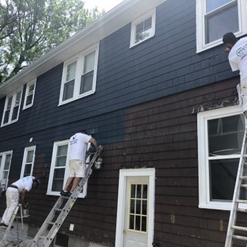 Brown to Black with White Trim Repaint, Newton, MA