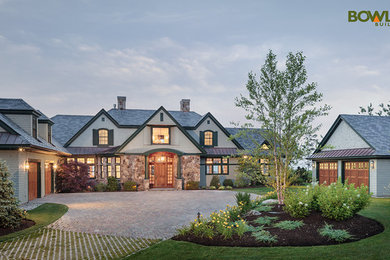 Inspiration for a transitional exterior home remodel in Portland Maine