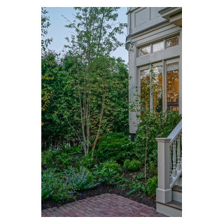 Cambridge, MA Backyard with Brick Patio - Traditional - Exterior
