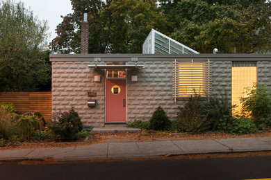 Mid-sized minimalist exterior home photo in Boston