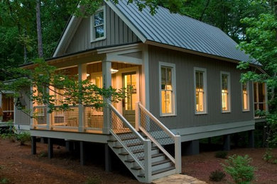 Small rustic exterior home idea in Atlanta