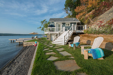 Inspiration for a coastal exterior home remodel in New York