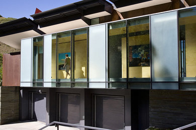 Design ideas for a contemporary house exterior in Salt Lake City.