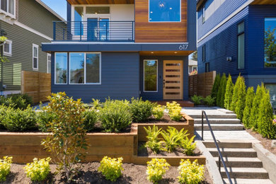Inspiration for a mid-sized modern exterior home remodel in Seattle