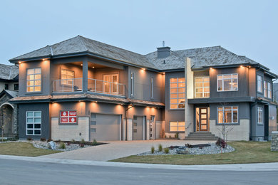 Contemporary exterior home idea in Edmonton