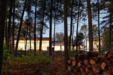 Réalisation d'une façade de maison design.