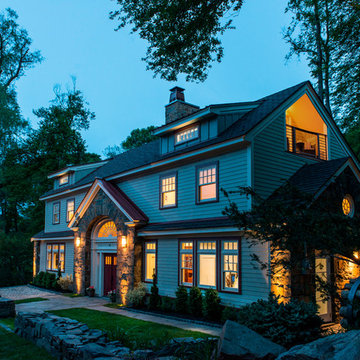 Carriage House Renovation - Exterior at Dusk