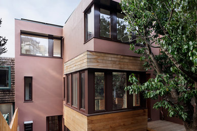 Haus mit pinker Fassadenfarbe in San Francisco