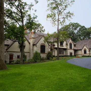 Casual Brick, Stone and Stucco European Style Country Estate in Long Grove