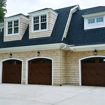Cedar Valley Shingle Panels pre-finished in our custom color stain cape cod gray