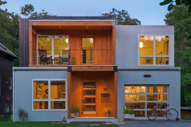 Example of a minimalist exterior home design in Burlington