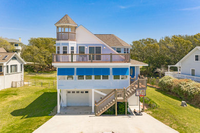 Inspiration for a coastal exterior home remodel in Raleigh