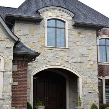 Charcoal Bluff Real Thin Stone Veneer Front Entrance