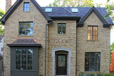Photo of a classic brick house exterior in Chicago.