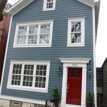 Chicago, IL 60614 Exterior Siding Remodel in Evening Blue Hardie