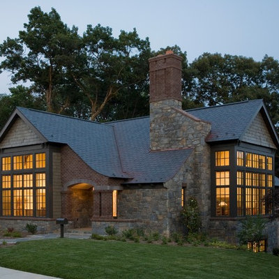 Example of a classic stone exterior home design in DC Metro