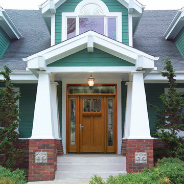 Classic-Craft American Style door, sidelites and transom with Homeward glass