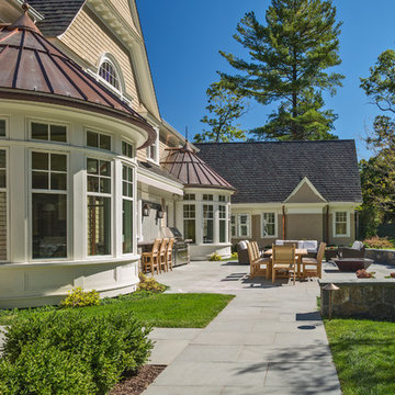 Classical New England Shingle and Stone Home