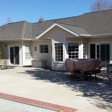 Clear span covered patio