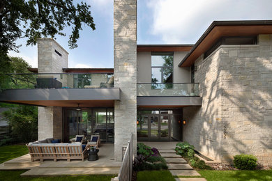 This is an example of a contemporary house exterior in Austin.