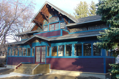 Transitional exterior home idea in Calgary
