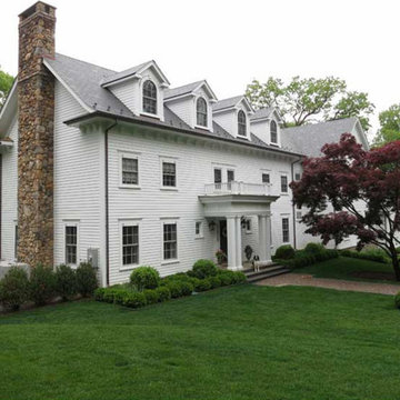 Colonial Home with Blue Study