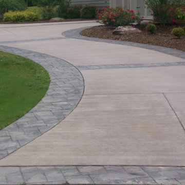 Concrete Driveway with Paver border and accent